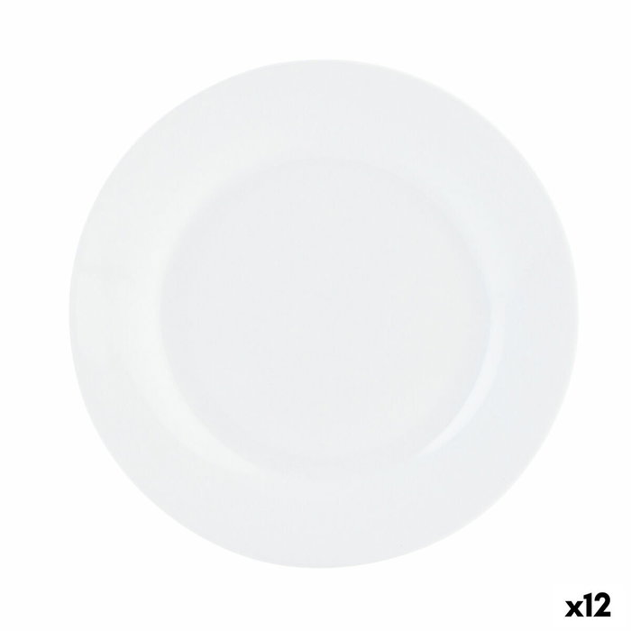 Quid Plato Llano Porcelana Basic 22,5 cm (12 Unidades) en Blanco