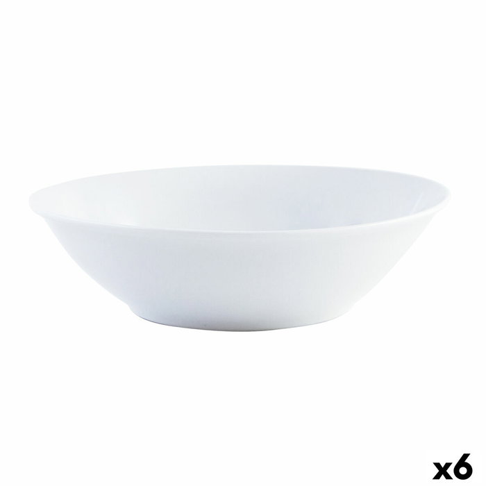Quid Ensaladera Porcelana Basic 23 cm, 6 Unidades, Blanco