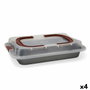 Molde para Horno Quid Sweet Grey Negro Metal 36 x 23 x 4,5 cm Con Tapa (4 Unidades)