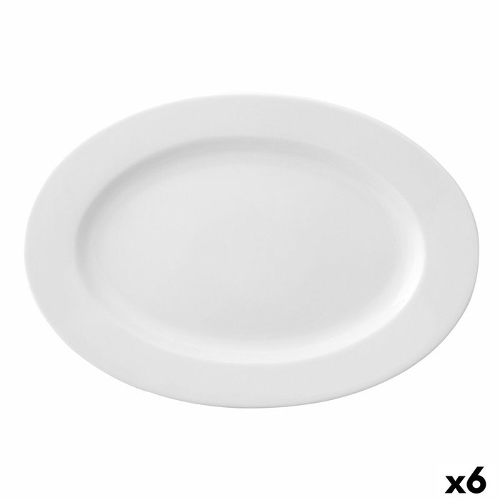 Ariane Plato Oval Porcelana Prime 38x25 cm (6 Unidades) Blanco