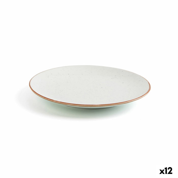 Ariane Plato Llano Terra 18 cm (12 Unidades) Beige de Porcelana Cherámica de Alta Calidad