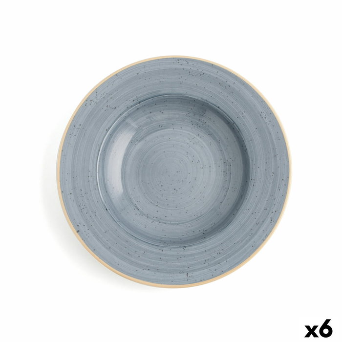 Ariane Plato Hondo Terra Azul 26 cm (6 Unidades) de Porcelana
