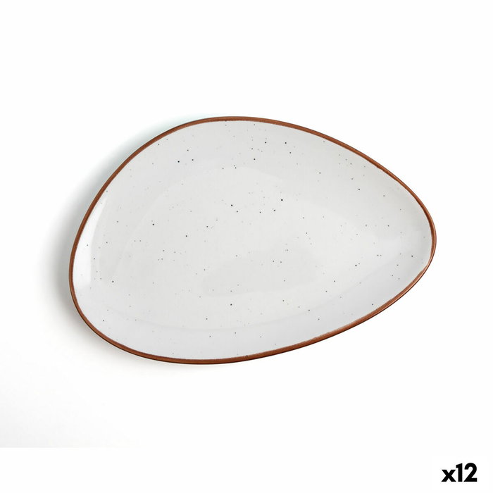 Ariane Plato Triangular Porcelana Terra 21 cm (12 Unidades) Beige