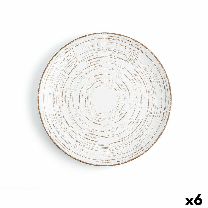 Ariane Plato Llano Tornado White 27 cm (6 Unidades) de Porcelana