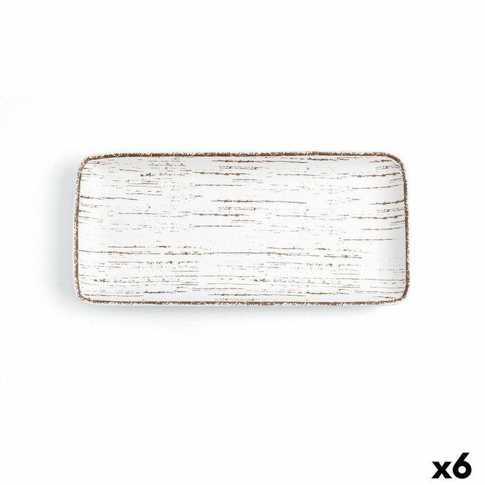 Ariane Fuente Rectangular Porcelana Tornado White 36x16,5 cm (6 Unidades)