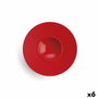 Ariane Plato Gourmet Porcelana Antracita Rojo 28 cm (6 Unidades)វ