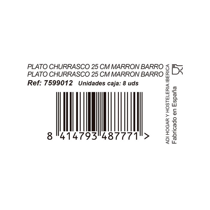 Plato Churrasco Barro Barro Anaflor Anaflor 25 cm (8 Unidades)
