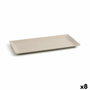 Quid Bandeja Rectangular Cerámica Mineral Gres 15x30 cm (8 Unidades) Beige