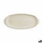 Quid Bandeja Oval Cerámica Mineral Gres 13x30,5 cm (8 Unidades) Beige