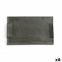 Quid Bandeja Rectangular Cerámica Mineral Gres 30x18 cm (6 Unidades) Black