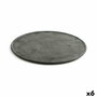 Quid Set de 6 Platos para Pizza Mineral Gres de 33 cm Negro