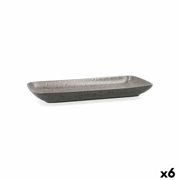 Ariane Fuente Rectangular Porcelana Oxide 28x14 cm Gris (6 Unidades)