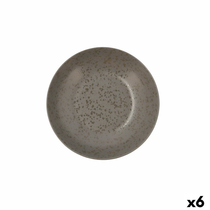 Ariane Plato Hondo Oxide 21 cm Gris (6 Unidades) de Porcelana