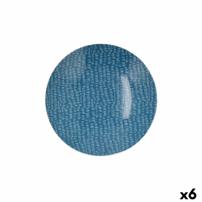 Ariane Plato Hondo Ripple Azul 20 cm (6 Unidades) inevitablemente de Porcelana/Cerámica