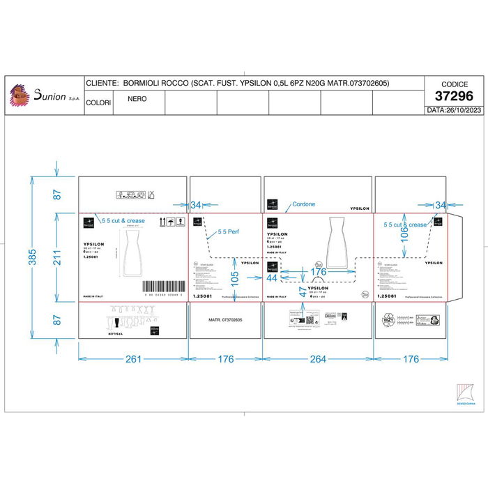 Botella Cristalín Ypsilon Bormioli Rocco 0,5 L (6 Unidades)
