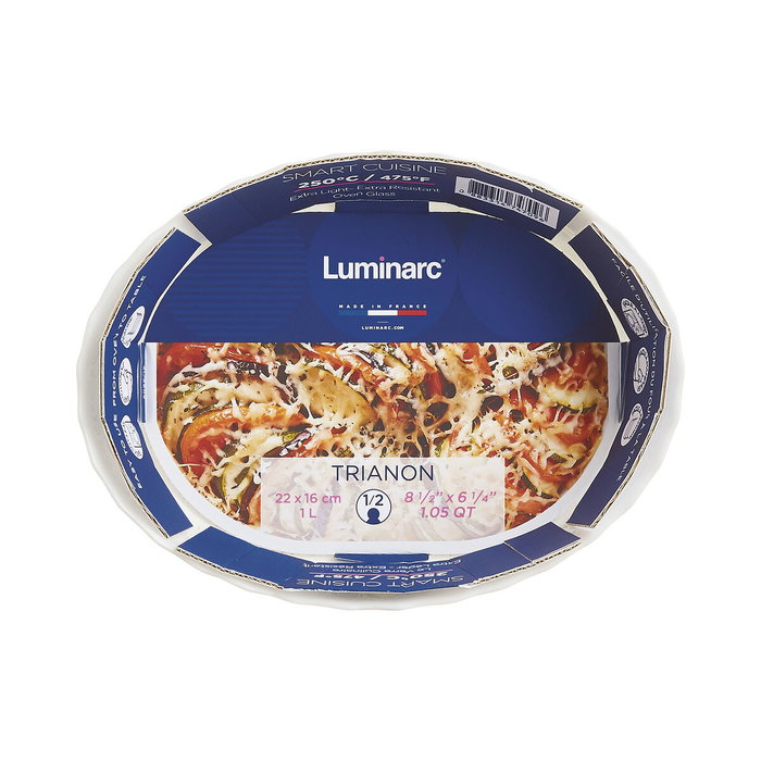 Fuente de Cocina Luminarc Trianon Ovalado Blanco Vidrio (22 x 16 cm) (8 Unidades) Fuente de Cocina Luminarc Trianon Ovalado Blanco Vidrio (22 x 16 cm) (8 Unidades)