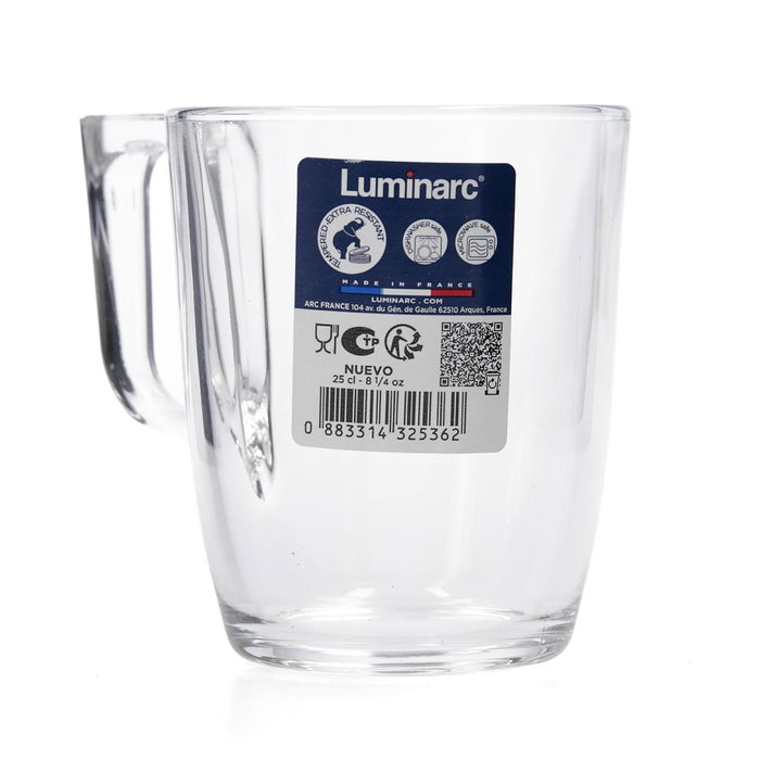 Mug Vidrio Nuevo Luminarc 25 cL (6 Unidades)