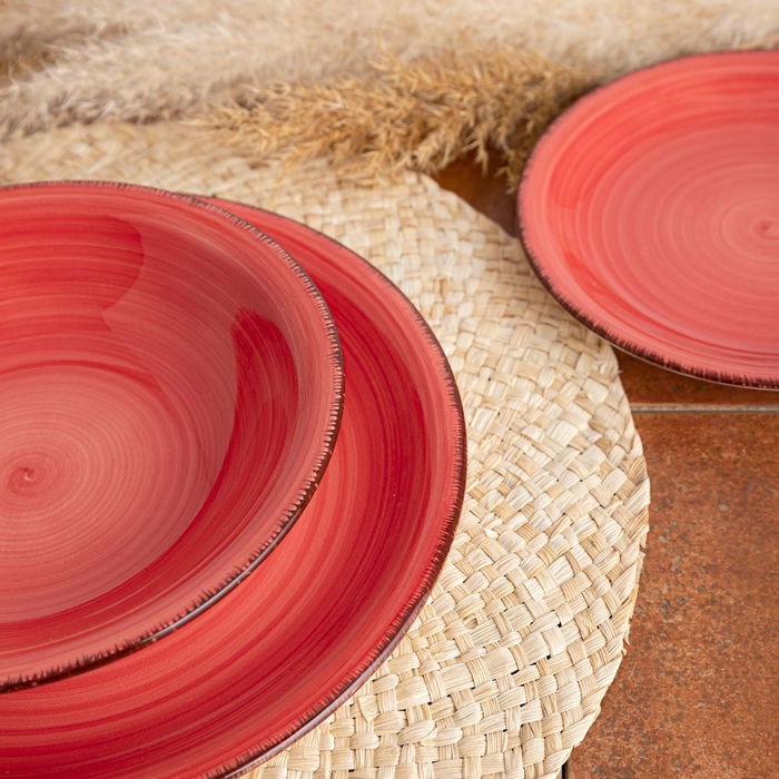 Plato Hondo Cerámico Coral Vita Quid 21,5 cm (12 Unidades)