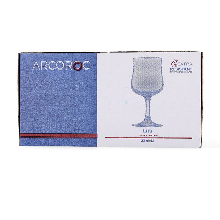 Caja 12 Copas Vidrio Tensionado Lira Arcoroc 23 cL