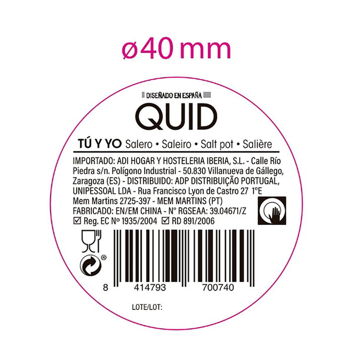Salero Cerámico Tu Y Yo Quid 12x12 cm