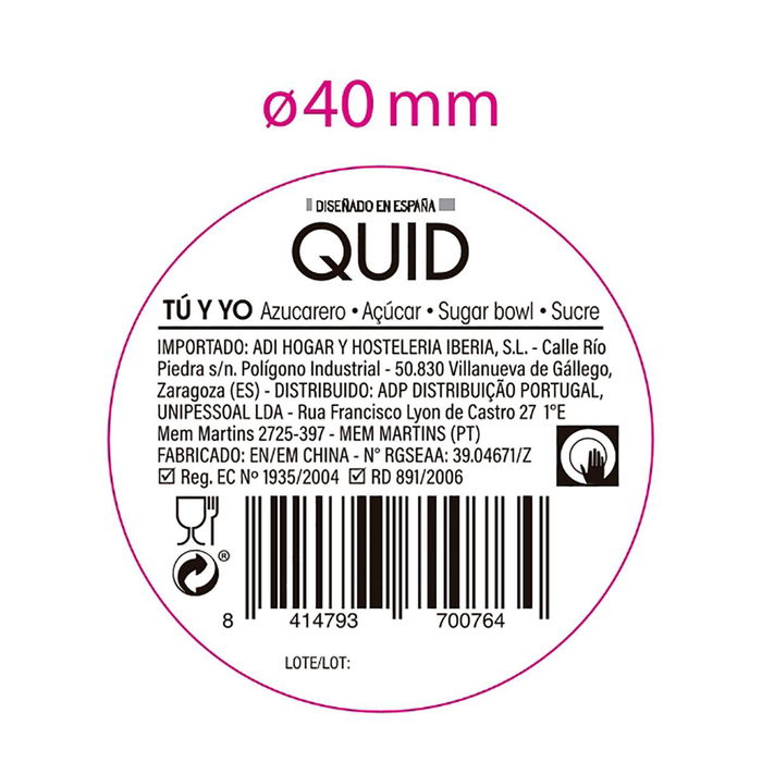 Azucarero Porcelana y Bambú Tu Y Yo Quid 10x10x11 cm