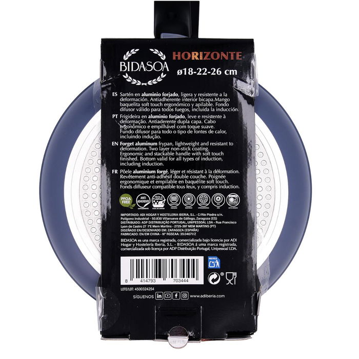 Set 3 Sartenes Aluminio Forjado Horizonte Bidasoa 18-22-26 cm