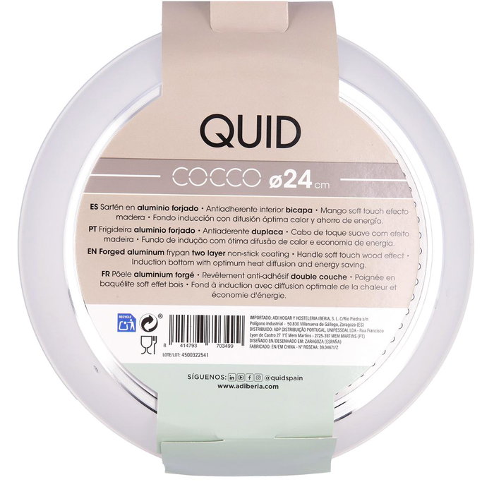 Quid Sartén de Aluminio Forjado COCCO 24cm Blanco