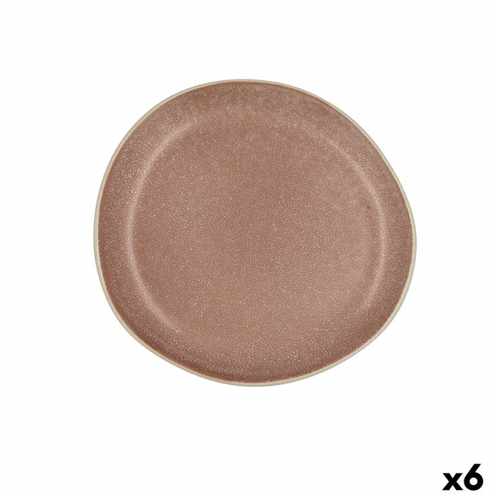 Bidasoa Plato de Postre Irregular Cerámico Gio 20 cm (6 Unidades) - Terracota