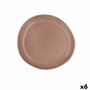 Bidasoa Plato de Postre Irregular Cerámico Gio 20 cm (6 Unidades) - Terracota