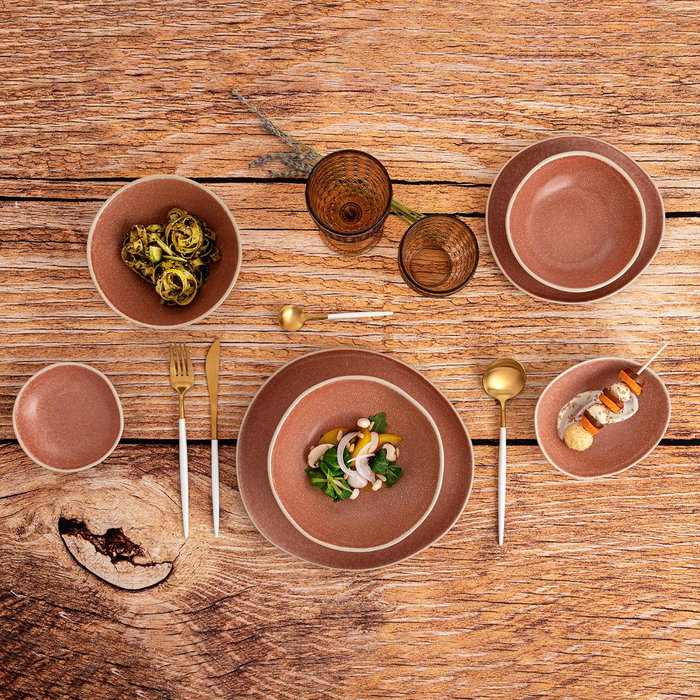 Plato Hondo Irregular Cerámico Gio Bidasoa 19 cm (6 Unidades) Plato Hondo Irregular Cerámico Gio Bidasoa 19 cm (6 Unidades)