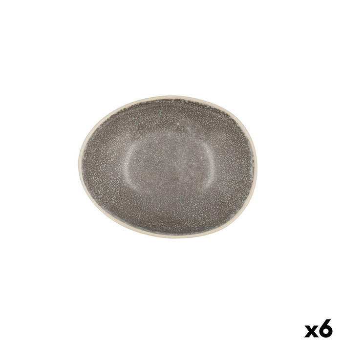 Bidasoa Bol Oval Cerámico Gio Gris 6 Unidades