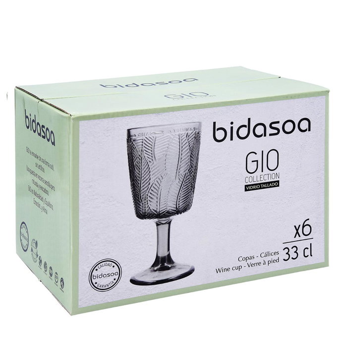 Bidasoa Caja 6 Copas Vidrio Gio 33 cL Gris
