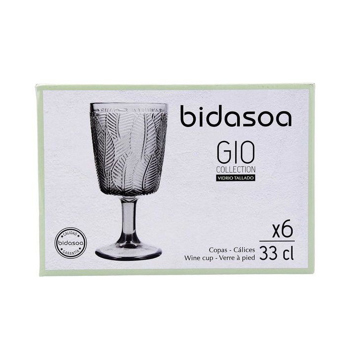 Bidasoa Caja 6 Copas Vidrio Gio 33 cL Gris