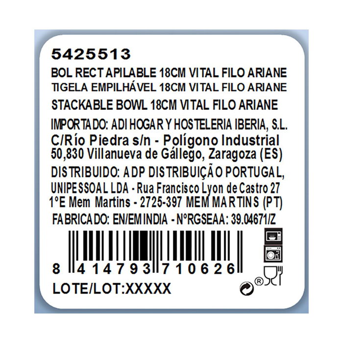 Ariane Bol Porcelana Reforzada Vital Filo 18 cm (3 Unidades) Blanco Ariane Bol Porcelana Reforzada Vital Filo 18 cm (3 Unidades) Blanco