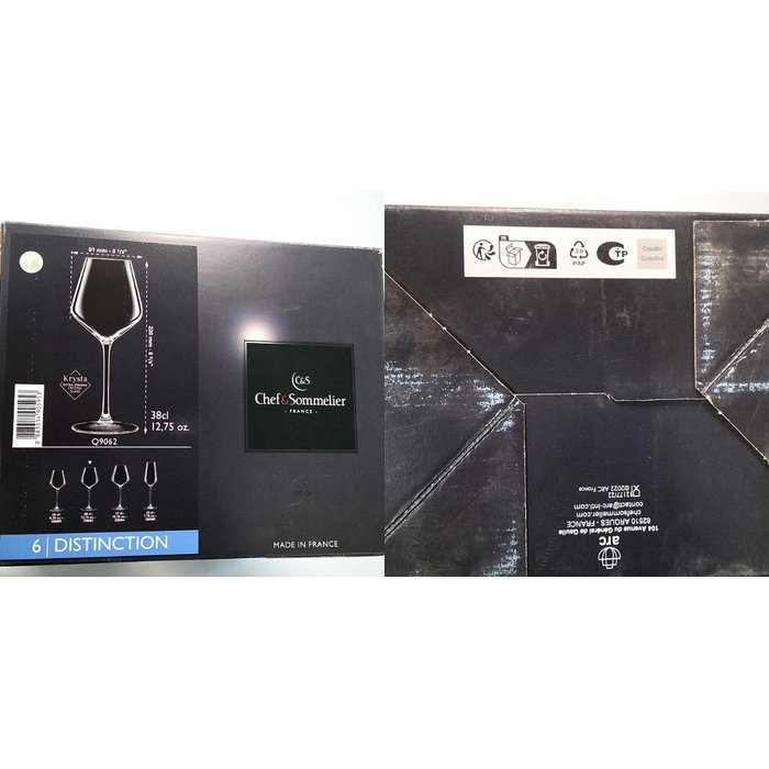 Chef & Sommelier Caja de 6 Copas de Vino Krysta Distinction 38 cL