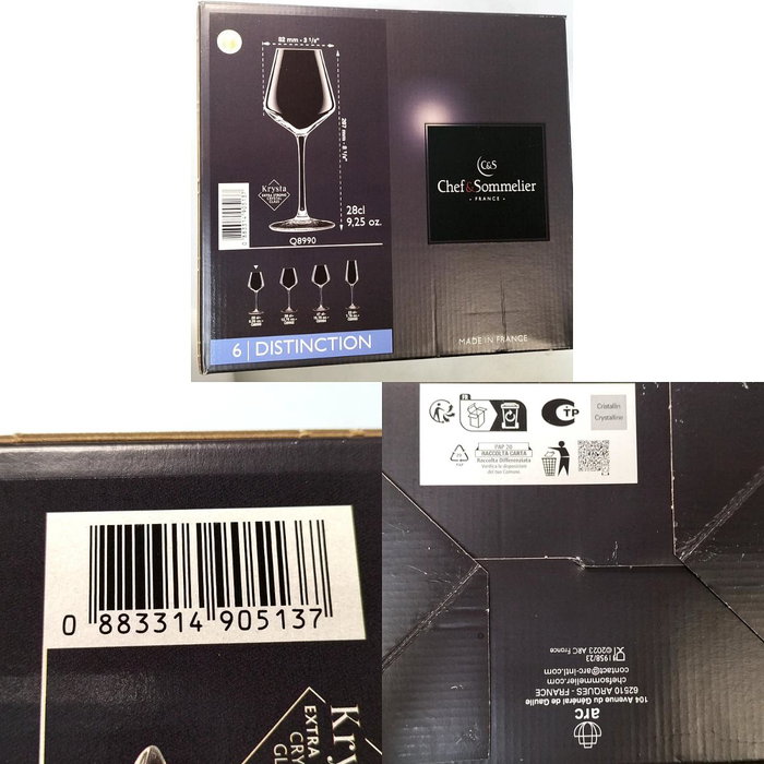 Chef & Sommelier Caja 6 Copas de Vino Krysta Distinction 28 cL