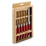 Lou Laguiole Set de 6 Cuchillos Chuleteros Rustic Rojo