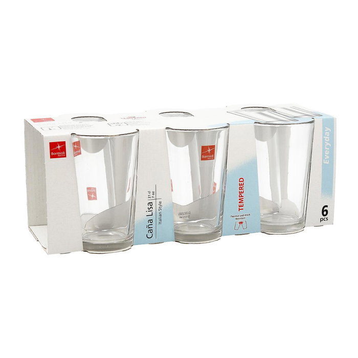 Bormioli Rocco Vaso 213 Ml Mm Vidrio Templado Colección Caña Altura 104,5 Mm Diámetro 66,1 Mm Pack 6 Unidades