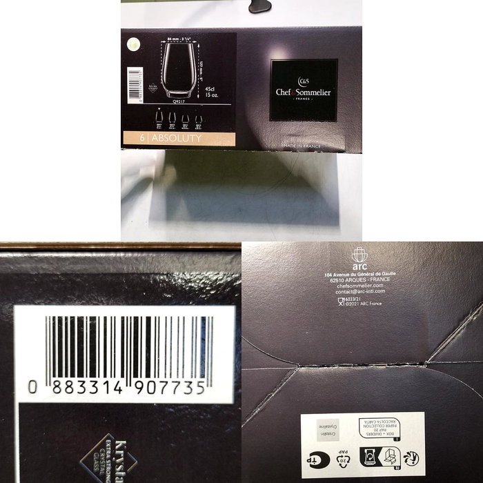 Chef & Sommelier Caja 6 Vasos Altos Krysta Absoluty 45 cL