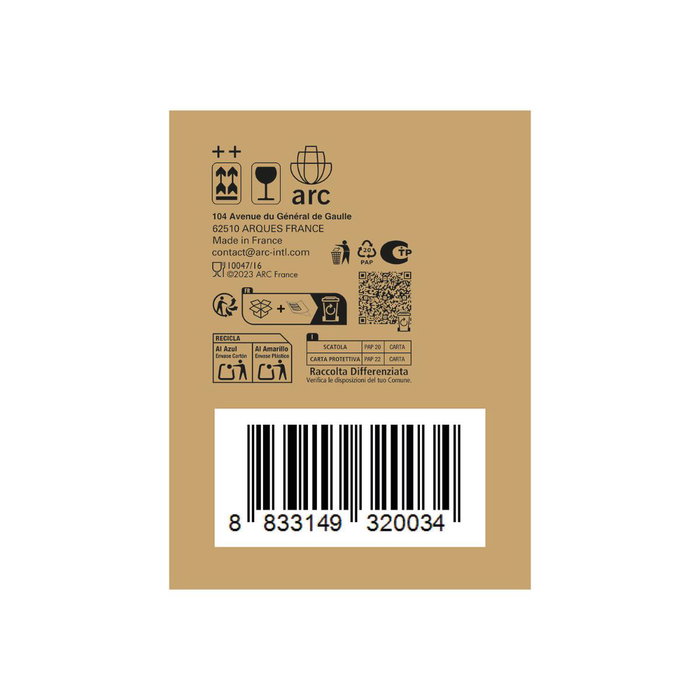 Set 6 Platos Llanos Opal Intensity White Arcoroc 24 cm Set 6 Platos Llanos Opal Intensity White Arcoroc 24 cm