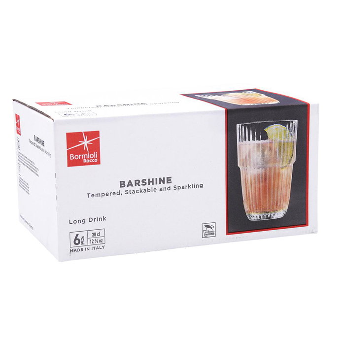 Bormioli Rocco Barshine Vasos Altos 380 ml (Pack de 6)