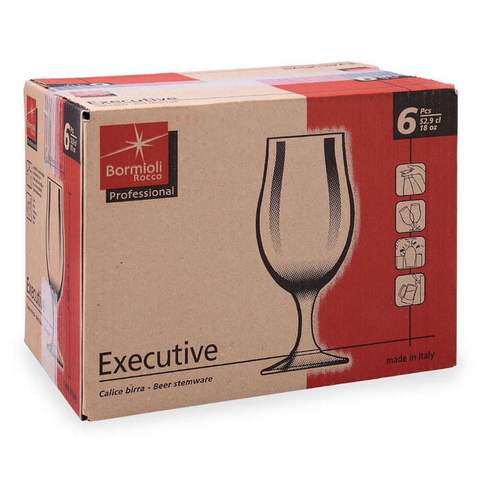 Caja 6 Copas Cerveza Vidrio Executive Bormioli Rocco 53 cL