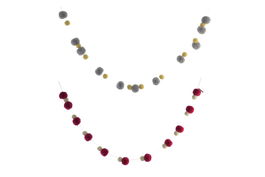 DKD Home Decor Guirnalda Pompon Boho Rosa Gris 170 cm