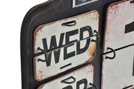 DKD Home Decor Calendario Vintage Negro Blanco Metal 42 x 27 x 3.5 cm