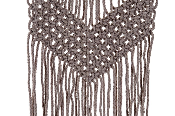 DKD Home Decor Decoración Colgante Boho Marron Claro Bambú Algodón Macramé 48 x 30 cm