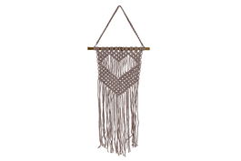 DKD Home Decor Decoración Colgante Boho Marron Claro Bambú Algodón Macramé 48 x 30 cm
