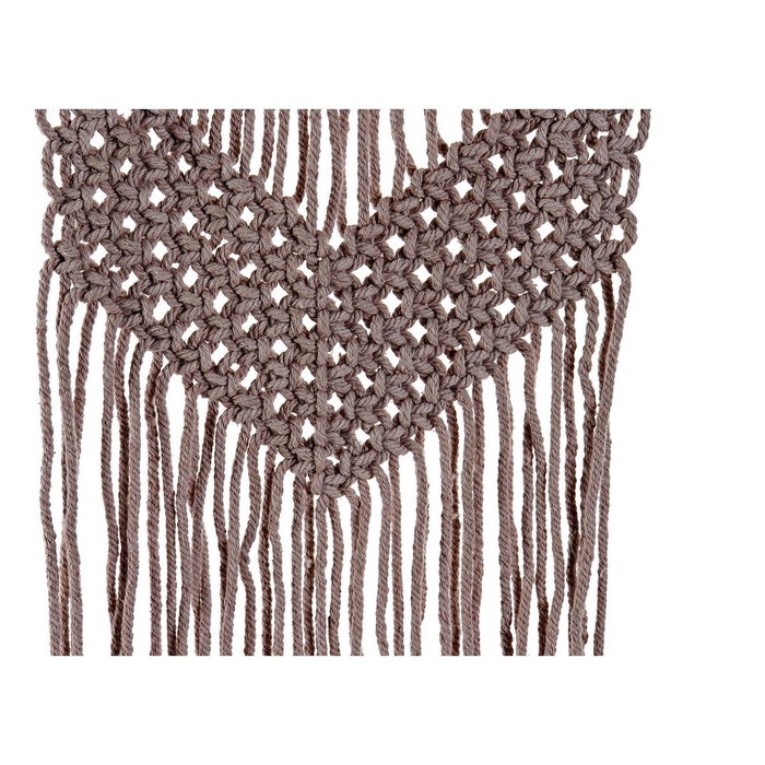 DKD Home Decor Decoración Colgante Macramé de Bambú y Algodón 30x48 cm