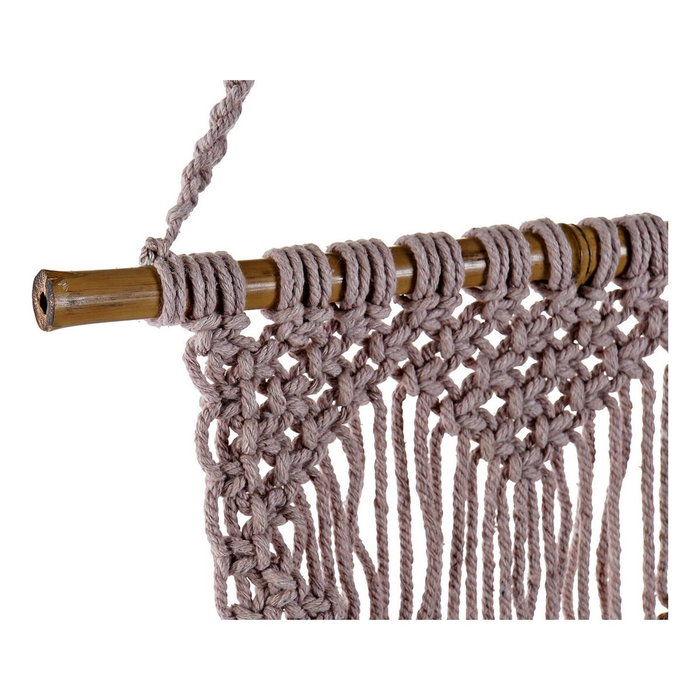 DKD Home Decor Decoración Colgante Macramé de Bambú y Algodón 30x48 cm