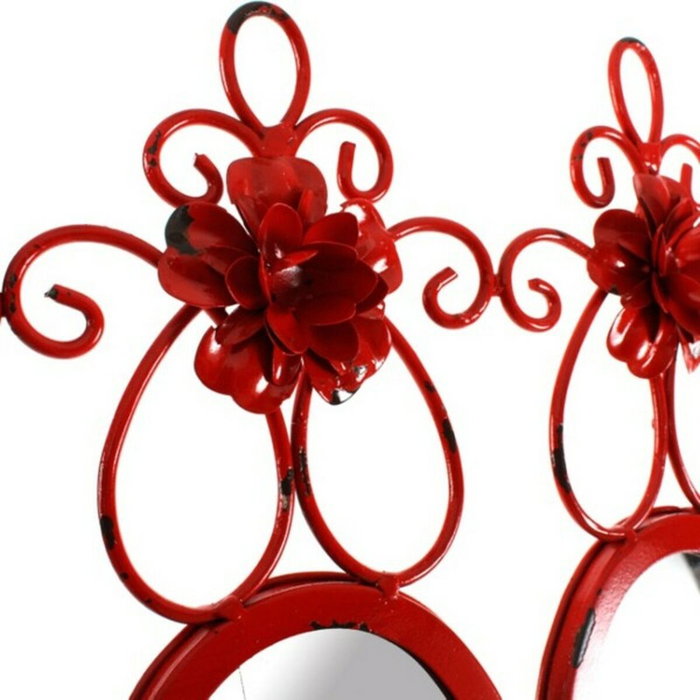 DKD Home Decor Espejo 37 x 8.5 x 38 cm Set 3 uds. (2 Unidades) Hecho a Mano Metal MDF Cristal