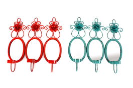 DKD Home Decor Espejo 37 x 8.5 x 38 cm Set 3 uds. (2 Unidades) Hecho a Mano Metal MDF Cristal